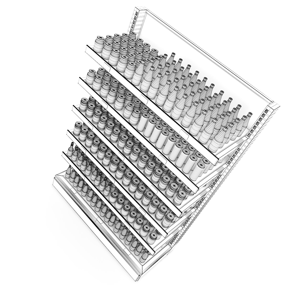 1200x1200 Supermarket Shelf Products 3d Model Cgtrader