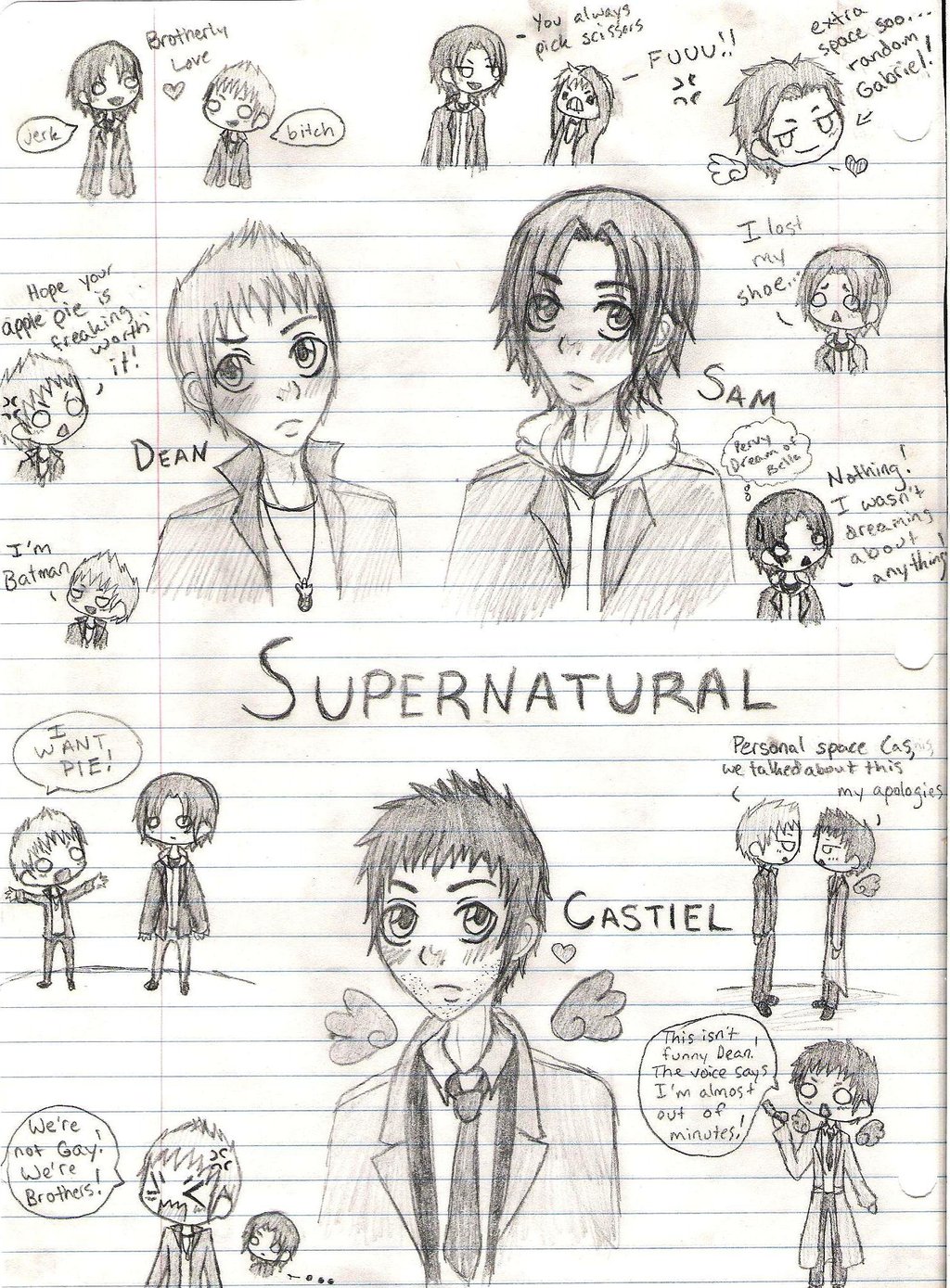 1024x1389 Supernatural Doodles By Atruefreak