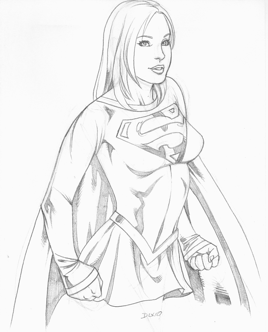 858x1062 My Supergirl Sketch By Geminice