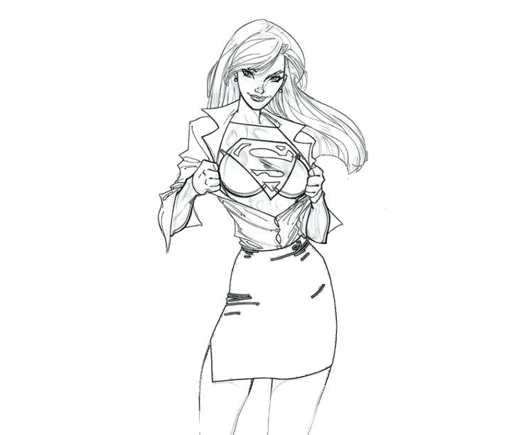 736x613 Super Girl Coloring Page Kids