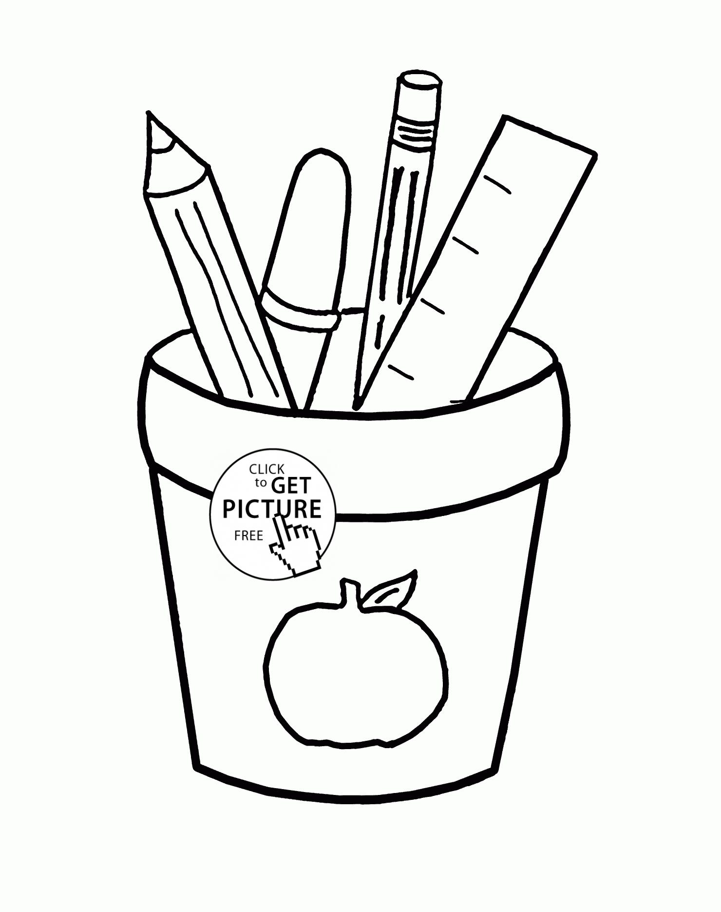 1480x1870 Coloring Pages School Supplies Coloring Page Fun