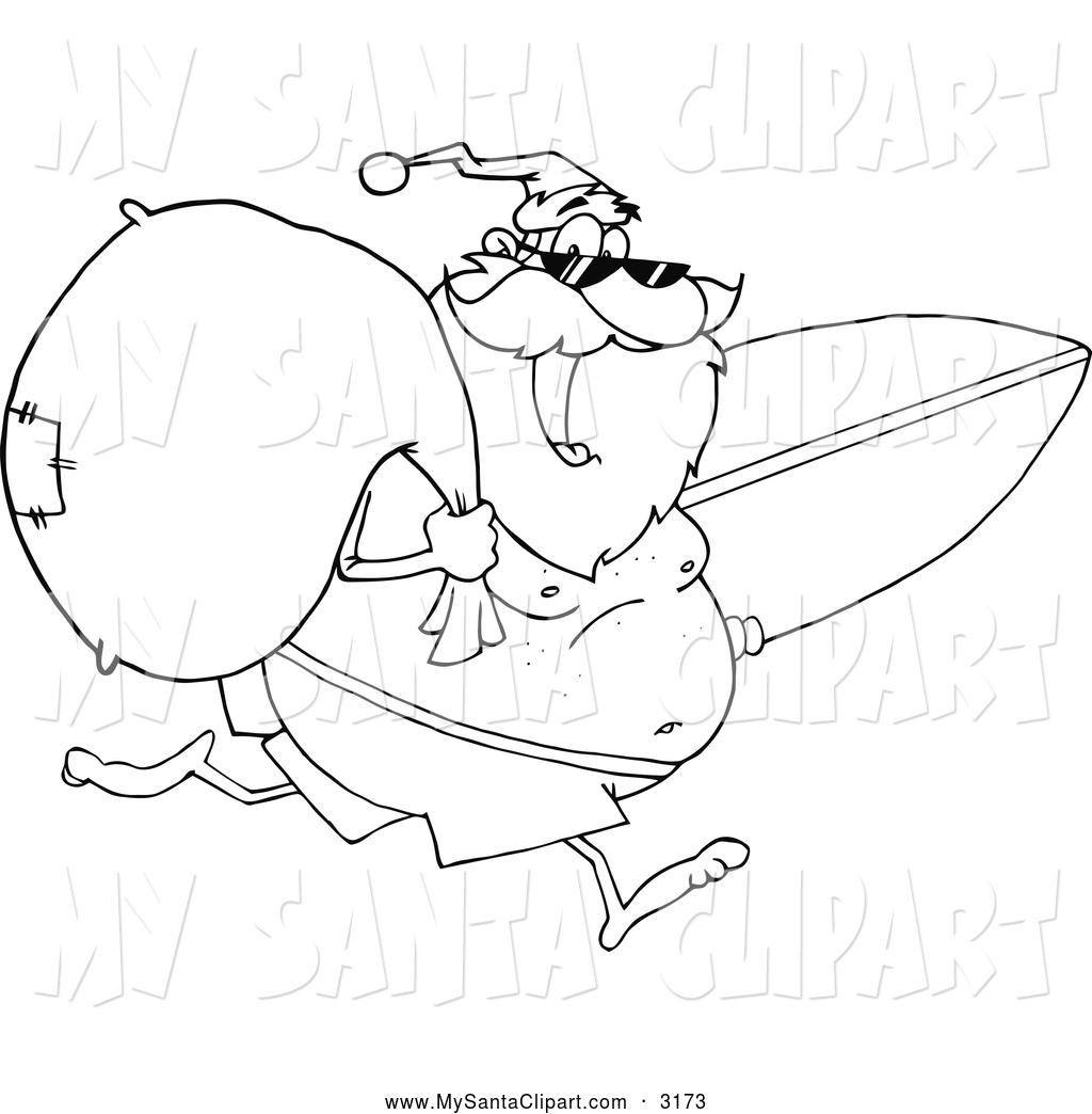 1024x1044 Royalty Free Surfing Stock Santa Designs