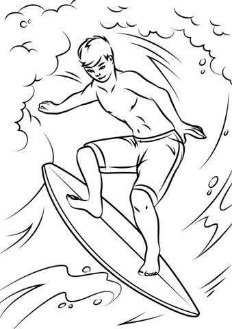 339x480 Cool Surfer Coloring Page Free Printable Coloring Pages