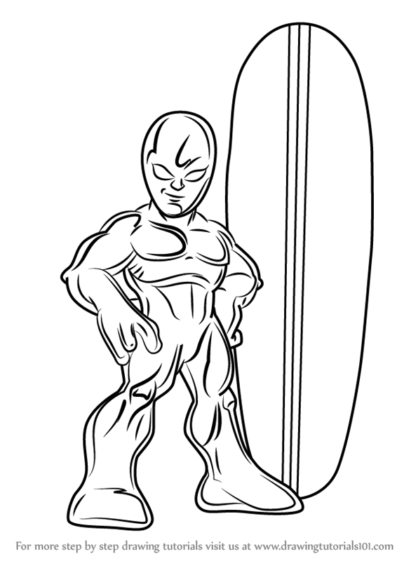 566x800 Learn How To Draw Silver Surfer From The Super Hero Squad Show
