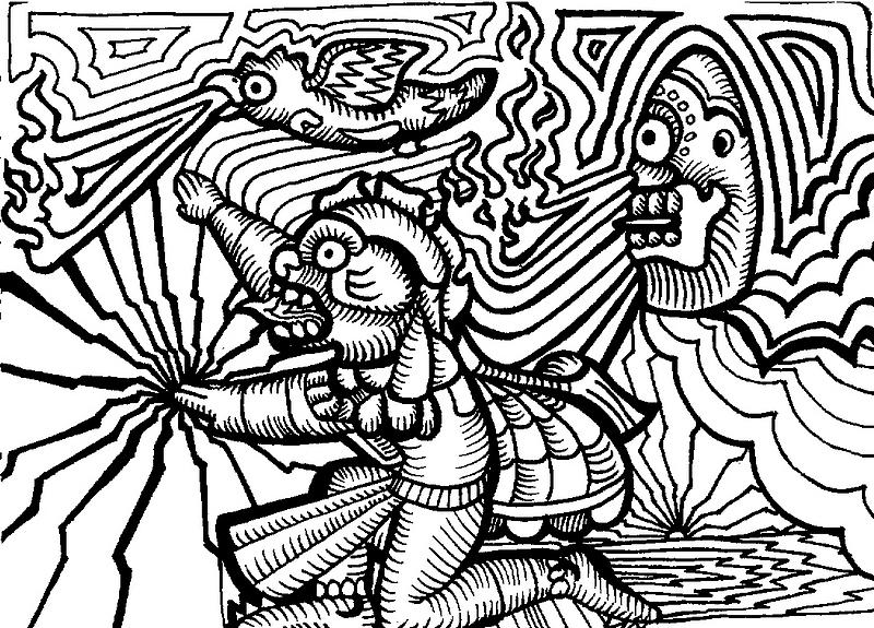 800x575 Space Surfer Drawing By John Stidham