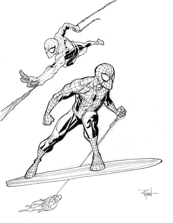 600x772 Spidey Vs The Silver Surfer By Ryanottley