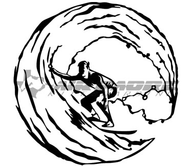 375x325 Surfer In Wave Decal Air Padre Kiteboarding