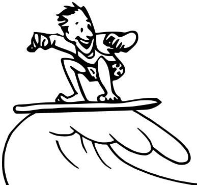 387x363 Surfer Dude Bw