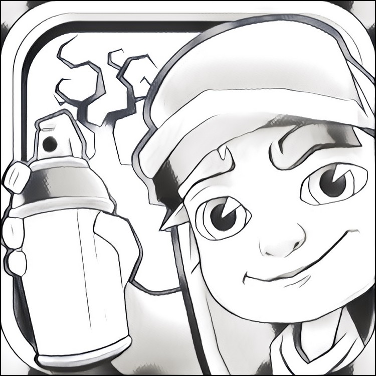 750x750 Coloring Pages Subway Surfers Drawing