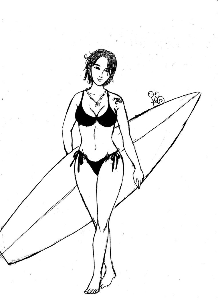 762x1048 Snailords The Surfer Girl By Okattpo