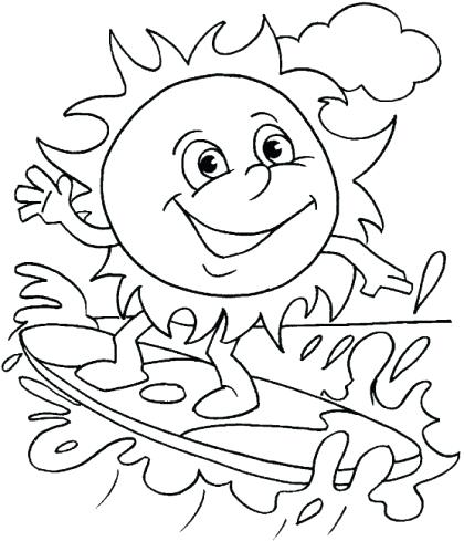 420x489 Surfboard Coloring Pages Summer Coloring Picture Of The Sun Riding