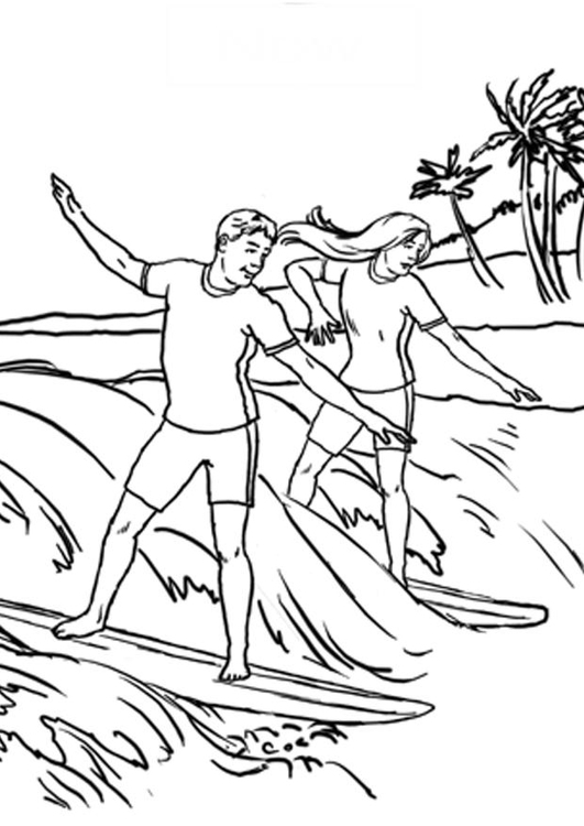 531x750 Coloring Page Surfing