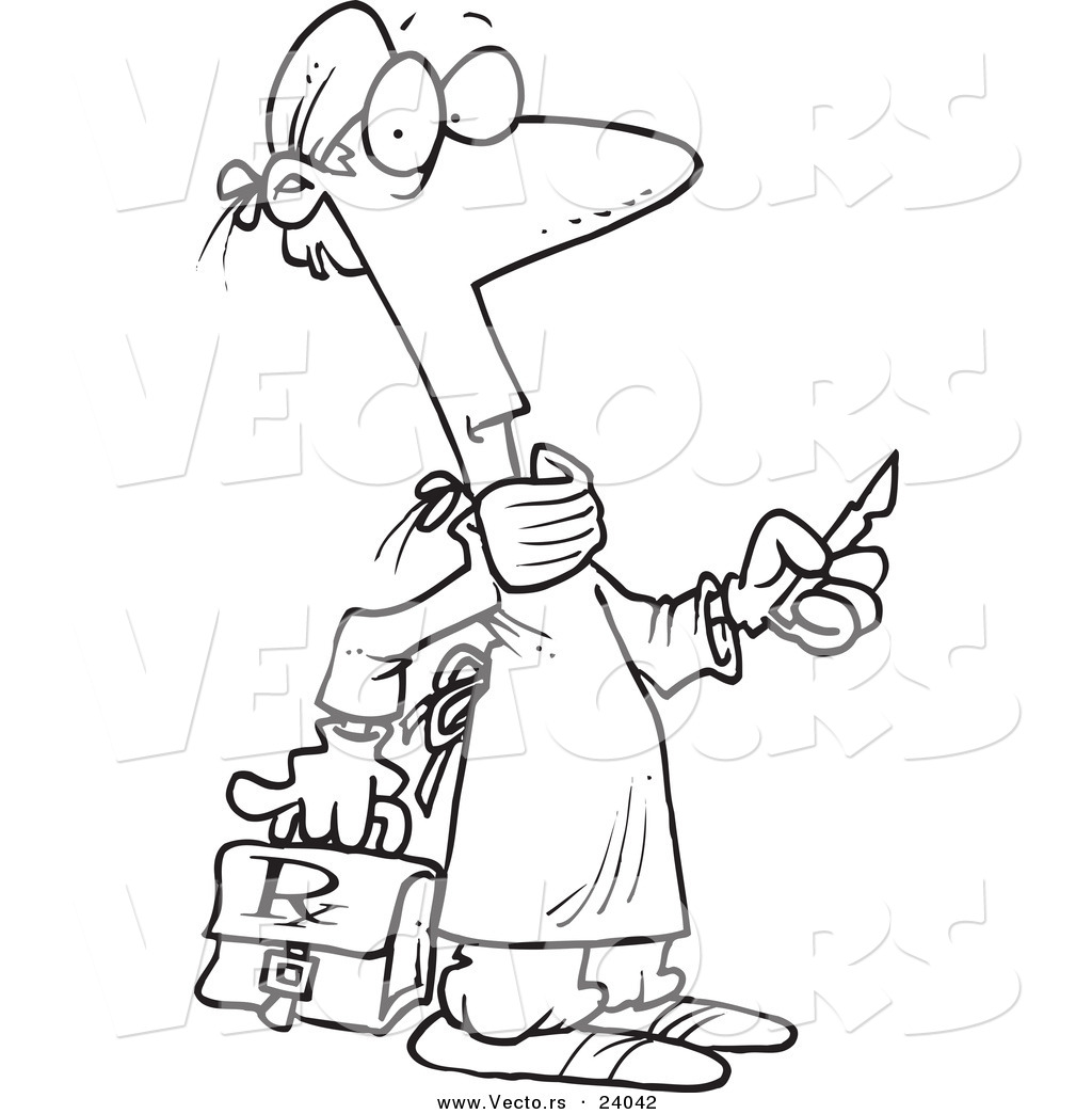 1024x1044 Vector Of A Cartoon Surgeon Holding A Scalpel