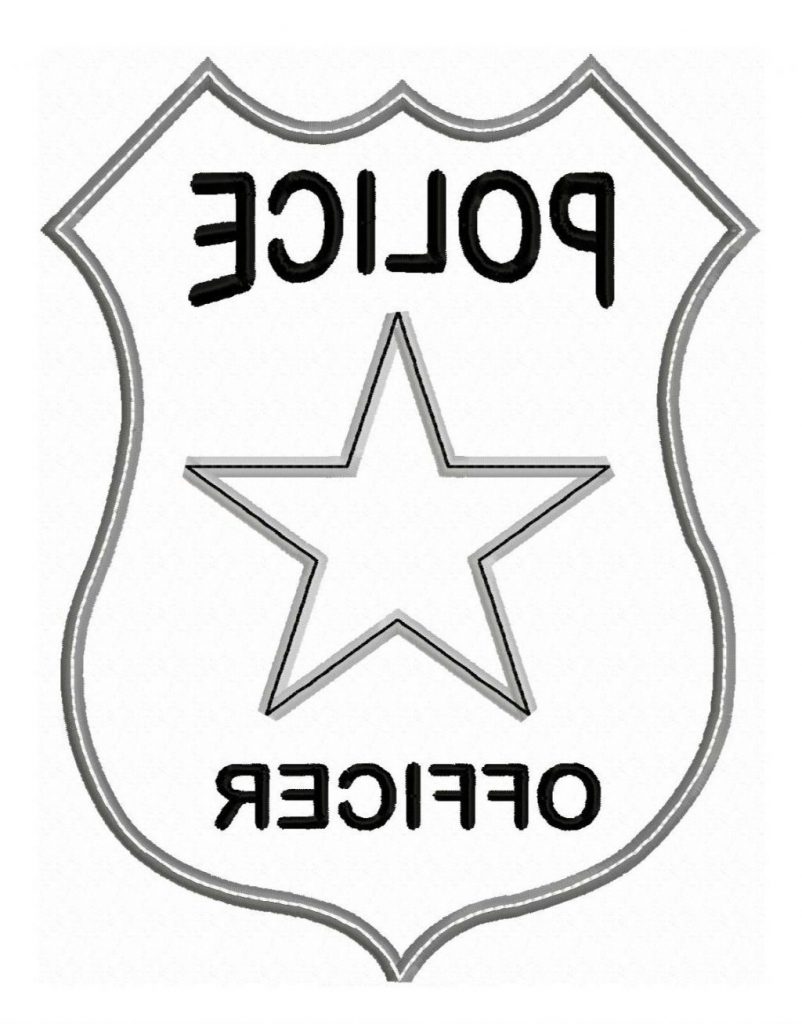 802x1024 Police Badge Drawing