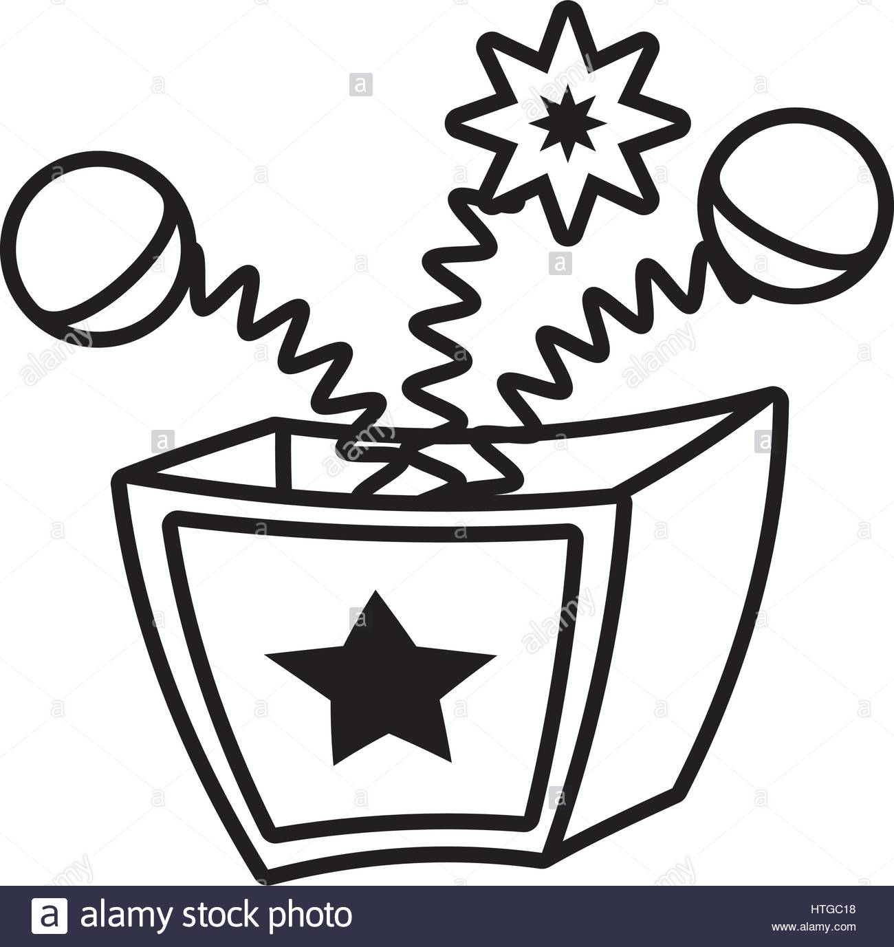 1300x1377 Surprise Box April Fools Line Stock Vector Art Amp Illustration