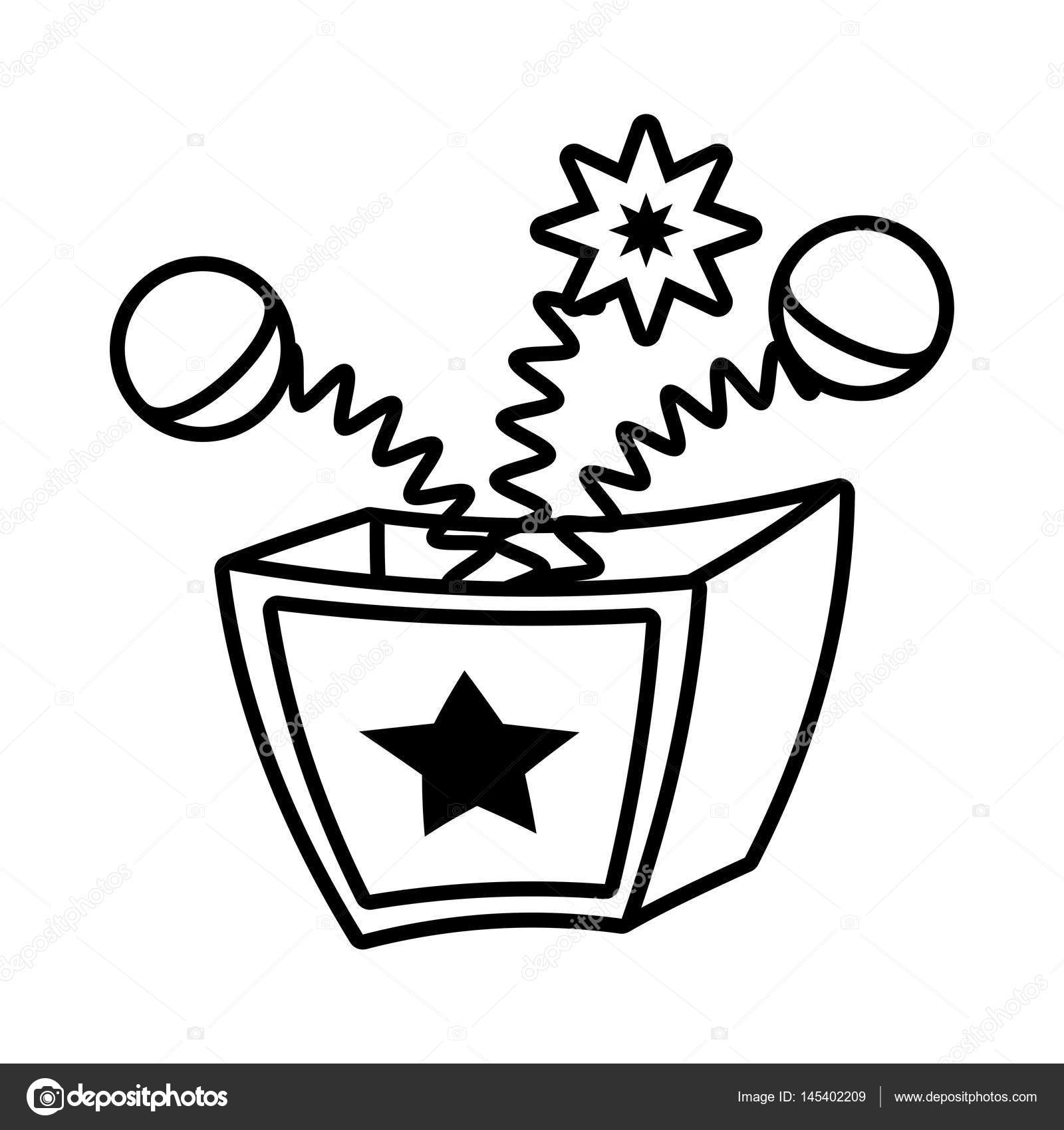 1600x1700 Surprise Box April Fools Line Stock Vector Djv