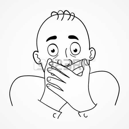 450x450 Cartoon Illustration Of A Man With Surprised Or Embarrassed Face