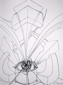 221x300 Original Drawing Pen Ink On Paper 12x9 1995 Contemporary Art