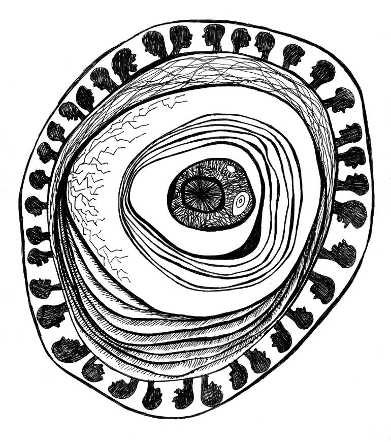 770x870 Saatchi Art Evil Eye Drawing By Esra Kizir Gokcen