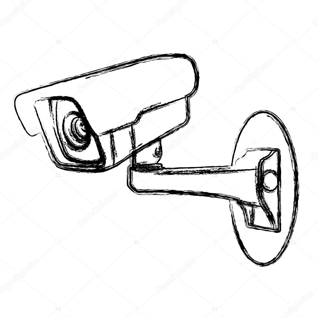 1024x1024 White Surveillance Camera (Cctv) Stock Vector Booblgum