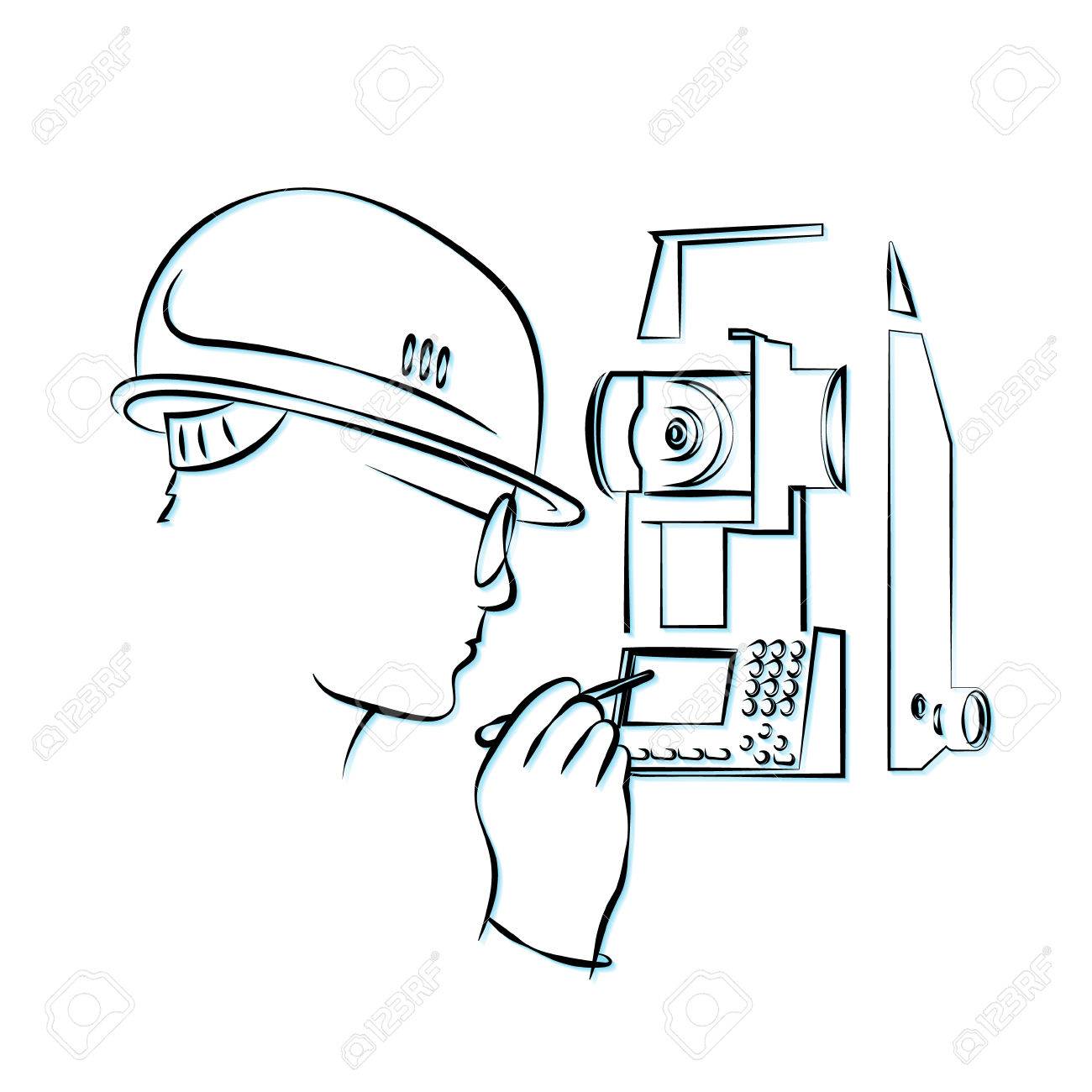 1300x1300 Surveying And Geodetic Instrument Silhouette Business Royalty Free