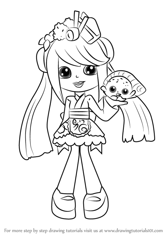 567x800 Learn How To Draw Sara Sushi From Shoppies (Shoppies) Step By Step