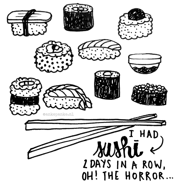 610x637 Sushi Doodle By Httpankepanke.nl Doodles