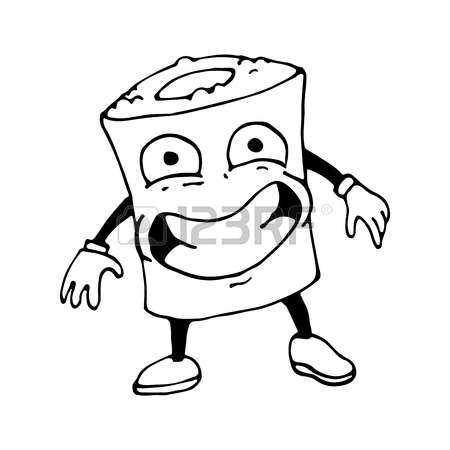 450x450 Color Roll In Cartoon Style. A Sketch Of The Character. Emotions