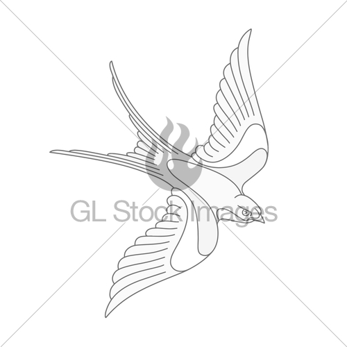 500x500 Flying Swallow Or Swift Tattoo Design. Gl Stock Images
