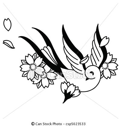 400x415 Cherry Blossom Swallow C006