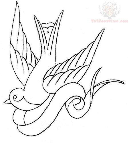 451x500 Swallow Roses Tattoo