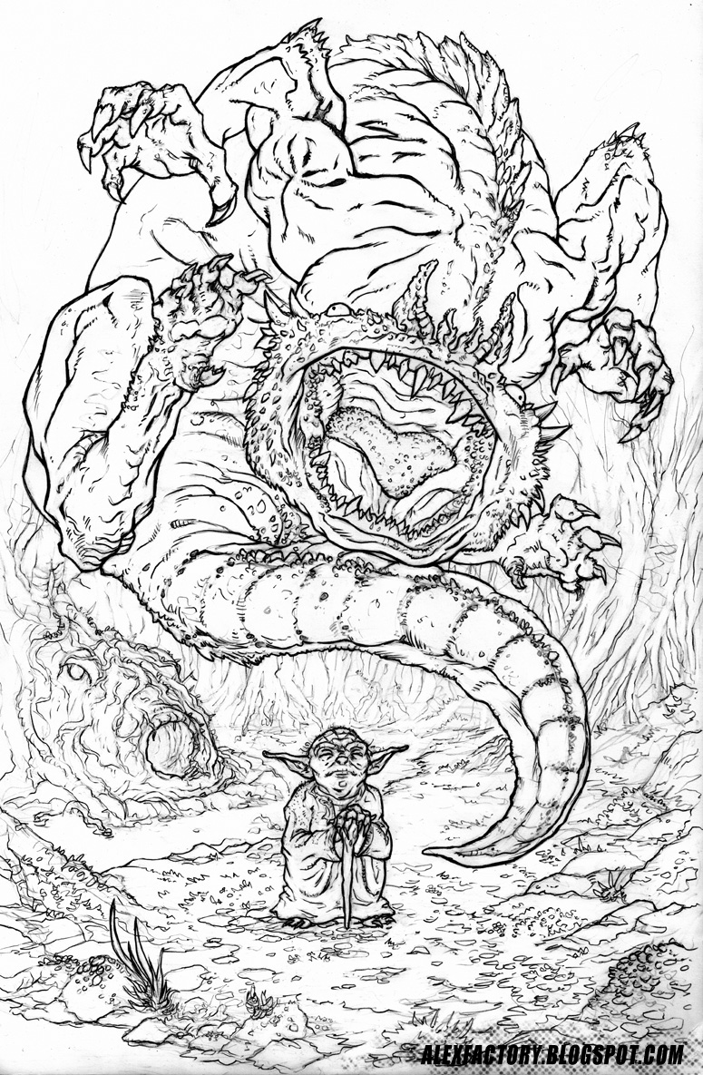 775x1185 Yoda And Swamp Creature Art Of Alex Campbell