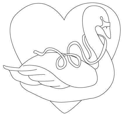 425x400 Valentine's Day Swan Drawing Childrens Drawings