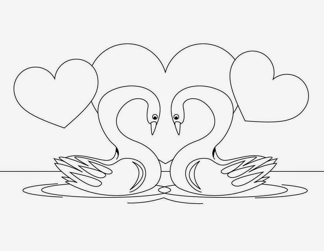 1060x820 Colours Drawing Wallpaper Best Couple Swans Colour Drawing Hd