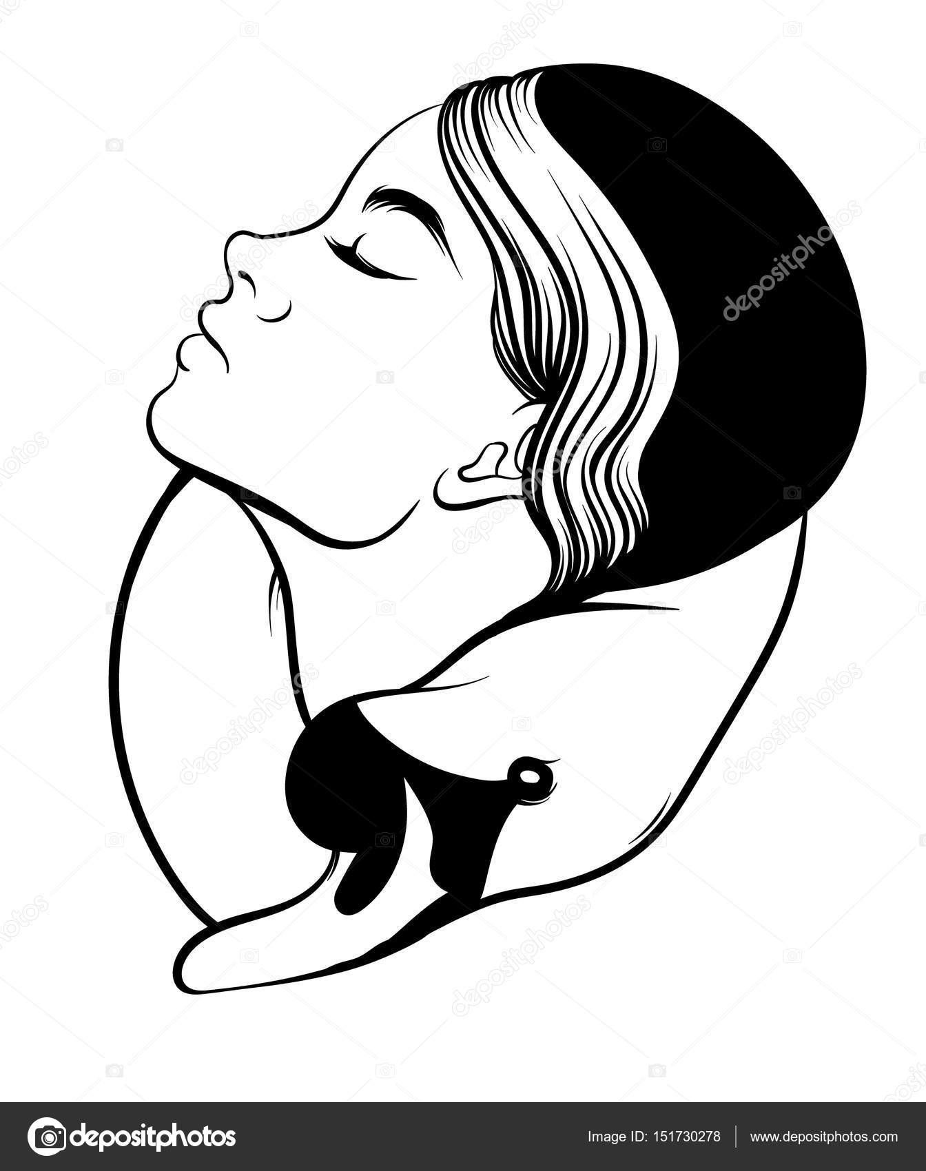 1344x1700 Vector Hand Drawn Illustration Of Girl With Swan Stock Vector