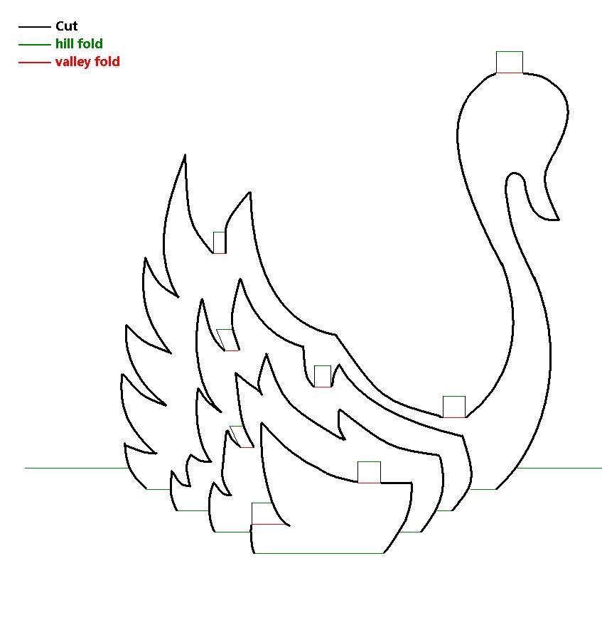 847x889 Pop Up Swan Card Swans, Kirigami And Cards