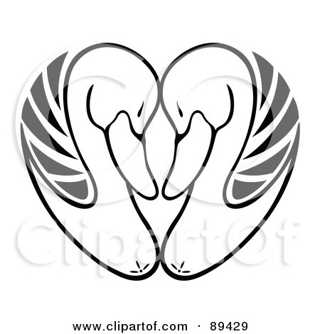 450x470 Royalty Free Vector Clip Art Illustration Of A Decorative Swan