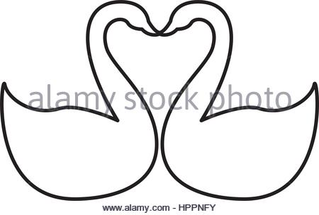 450x304 Swan Bird Silhouette Romantic Card Stock Vector Art Amp Illustration