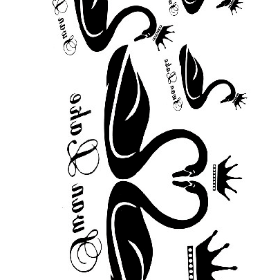 405x405 4pcs Swan Crown Tattoo Stickers On Luulla