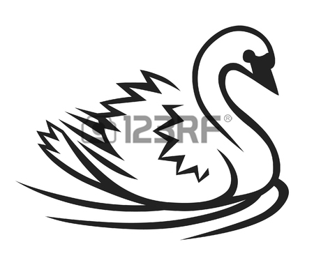 450x370 Drawn Swan Silhouette