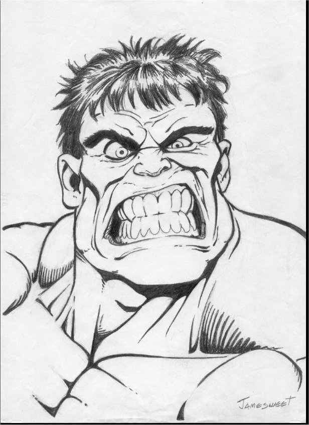 616x846 Hulk Drawing By Jim Sweet