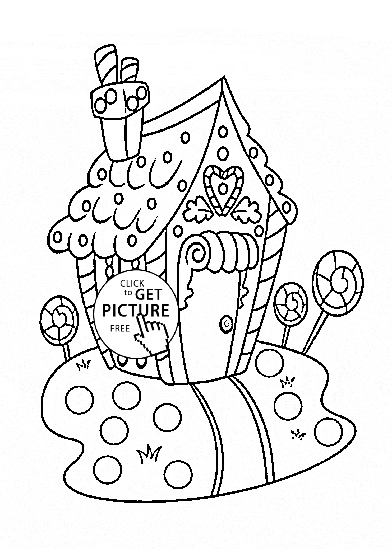 1483x2079 Christmas Sweet House Coloring Pages For Kids, Printable Free
