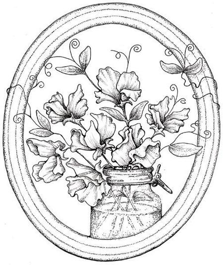 450x536 Stacy Stamps Sweet Pea Flowers