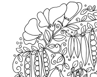 340x270 Sweet Pea Drawing Etsy