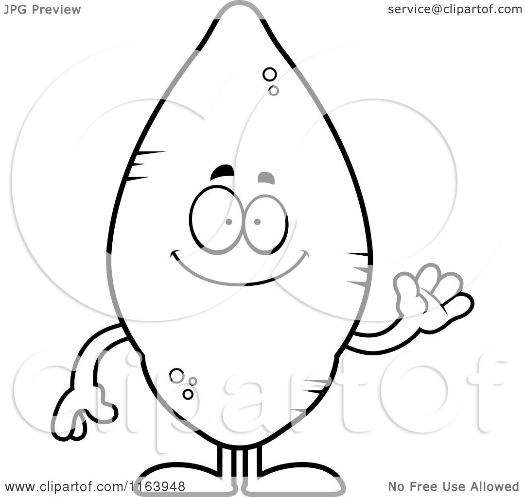 1080x1024 Cartoon Of A Waving Sweet Potato Mascot