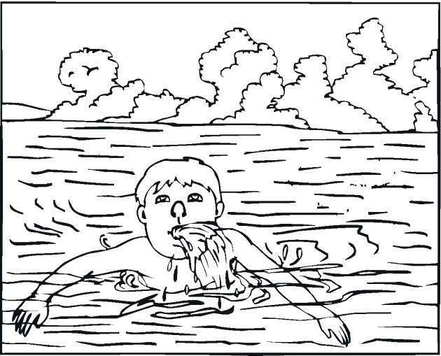 630x509 Free Swimming Coloring Pages Pool Sheets Murs