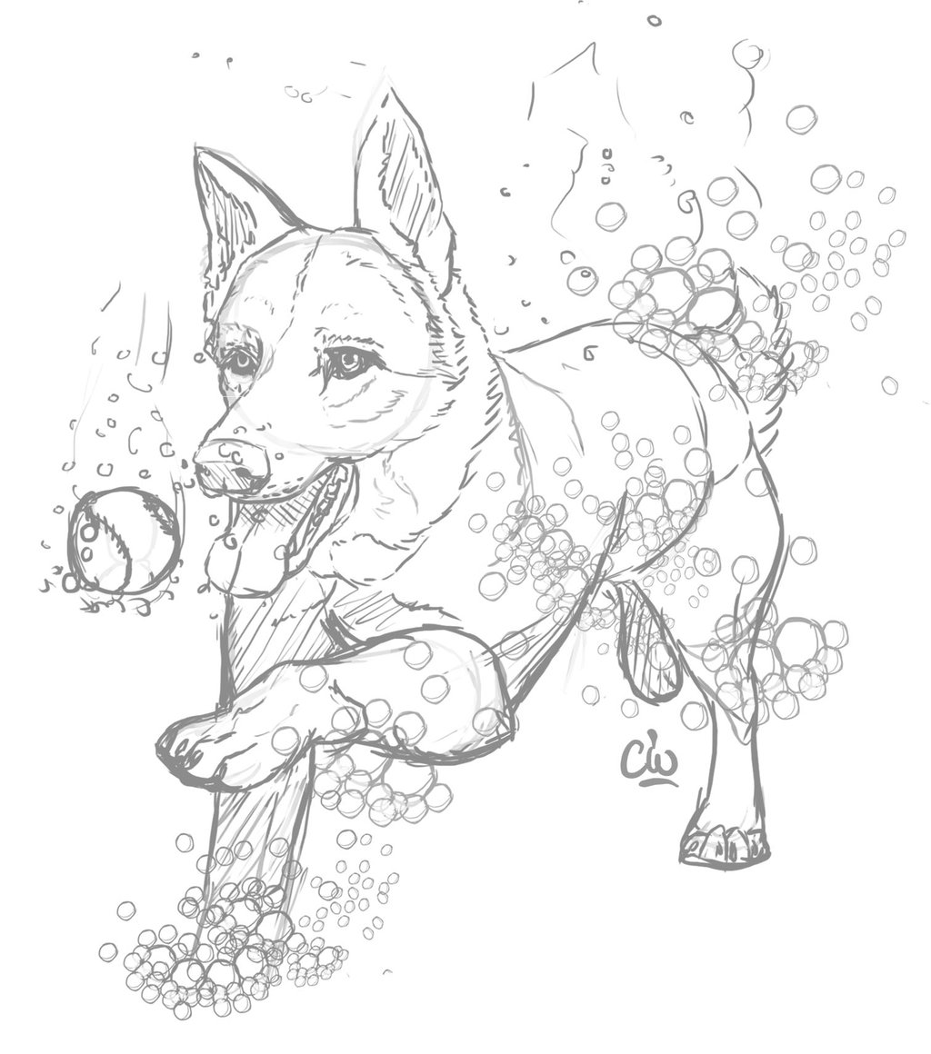 1024x1160 Swimming Dog Commission By Captainwyndsor