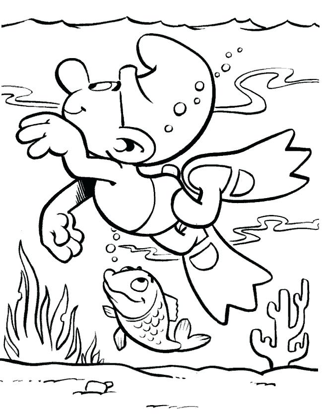 655x842 Swimming Pictures To Color Free Smurf Coloring Pages For Kids Media