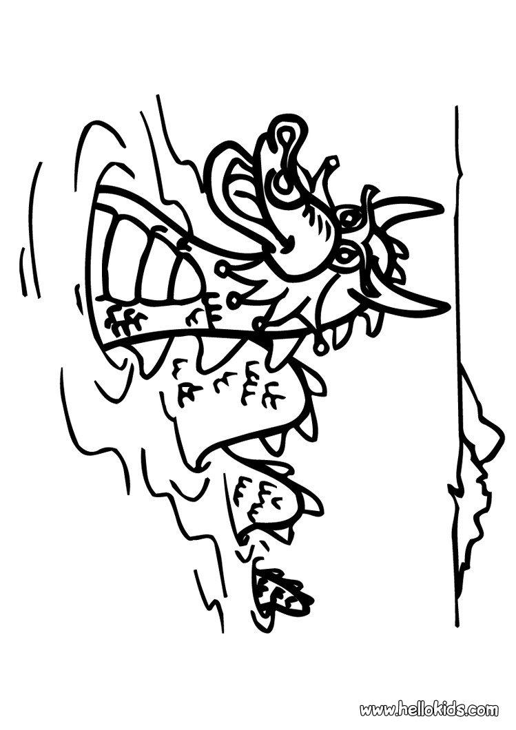 749x1060 Swimming Dragon Coloring Pages