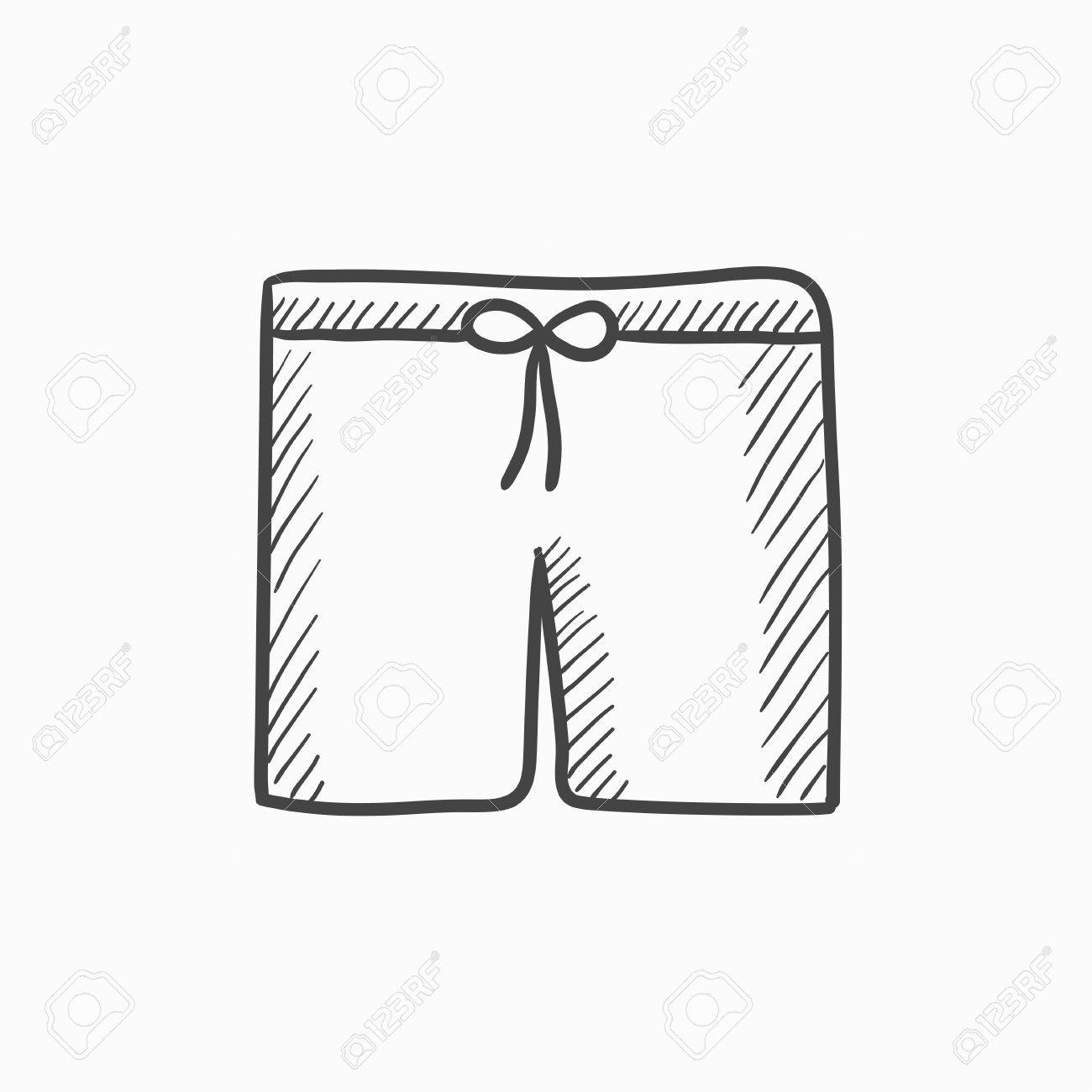 1300x1300 Swimming Trunks Vector Sketch Icon Isolated On Background. Hand